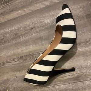 Black and white heels